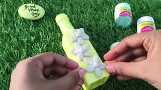 How to make glass bottle painting with fevicryl acrylic pastel colours #treanding #art #craft 