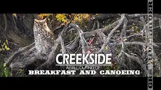 Canoeing on a creek | Making Fire | Cooking Breakfast | Autumn Colours | Nature Sounds Only