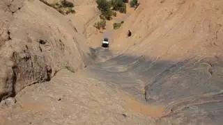 SAS 4runner going up Hells Gate Moab Utah.