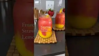 Delicious Frozen Mango Strawberry Lemonade #frozendrinks