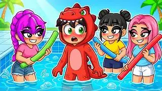 LOCKED in ONE POOL with The KPOP HUNTRIX GIRLS...