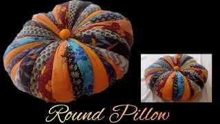 How to make Round pillow with cut pieces of clothes/pillow making in few steps #youtubevideo