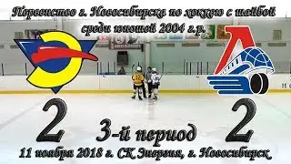 11.11.18 3-й период Энергия 04 (НСК) vs Локомотив 03 (НСК) первенство Новосибирска
