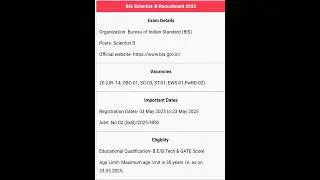 BIS Scientist-B Recruitment 2025 l Salary 1,14,945 level 10 Post Apply Online ✅️
