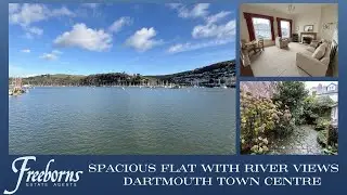 Spacious Dartmouth apartment with views across the Dart River and a charming courtyard garden