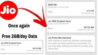 Jio FIFA Football Pack  data 2gb/day FREE