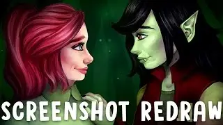 SCREENSHOT REDRAW | Adventure Time - Marceline and Bubblegum | Jenna Drawing