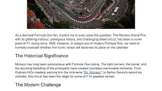 Monaco - Is It Time To Say Goodbye To This Historic Race Circuit? | Kate Lynch Belfast