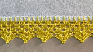 Barrado de crochê para pano de prato ou toalha #33