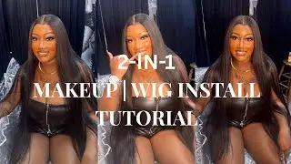 GRWM 2-в-1 для ярмарки штата | Нежный гламурный макияж + установка парика! #вирусный #урокимакияж...
