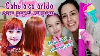 Como pintar o cabelo com papel crepom | Fácil e sem sujeira