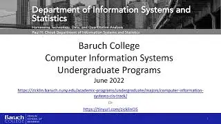Baruch College CIS Major 2022 - 2025