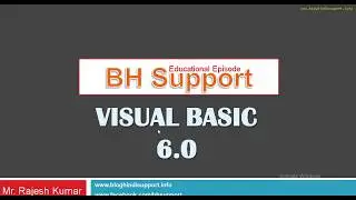 Visual Basic 6.0 Basic Introduction