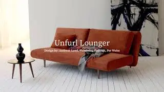 Unfurl Dark Wood Lounger Sofa Bed with Cushions by Innovation Living