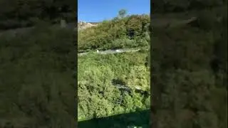 Train over world's largest stone arch bridge