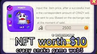 Crazy snake game web3 : win NFT for free and you can sell it in the marketplace