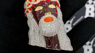 Black Face Jesus VVS CZ Hip Hop Bling Pendant | Iced Out Enamel Detailed Charm