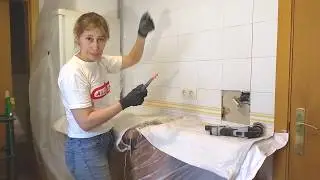 4. Abrir un hueco para una ventana en un tabique con azulejos