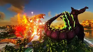 Burning Godzilla vs Super Godzilla - ARK Survival Evolved