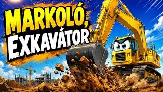 🚜 Markoló Dal | Exkavátor | Munkagépek Gyerekeknek
