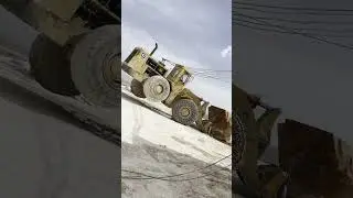 A frequent scene in quarry.#loader #quarry #stone #travertine