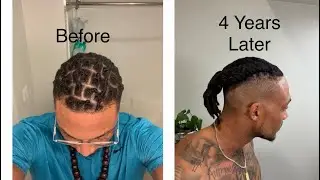 This is my loc growth time-lapse, documenting my journey: four months of growth to four years later.