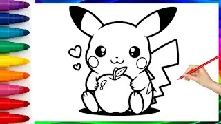 How to draw cute and easy Pikachu | Easy drawing, Painting and Coloring for Kids & Toddler's