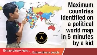 Maximum countries identified on a political world map in 5 minutes by a kid