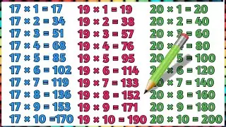 Table of 17 to 20 | Table of Zero to Ten | Table (05/12/24) multiplication | 2 to 4 Tables Learning