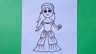 How to draw Belle |Very easy drawing of cartoon Princess Belle |#cartoonbelleprincess#pencilart