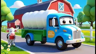 Milk Truck Momo Drives to the Dairy Barn 🥛🚚 | 3D Animated Nursery Rhyme for Kids