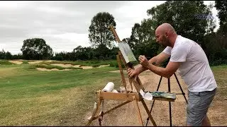 Golf art in oil paint