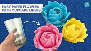 How to Make Paper Flowers Using CUPCAKE Liners | EASY Paper Crafts | Best 5 Minute  #Crafts #diy