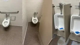Office building/trade school restroom three full shoot