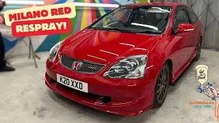 Vandalism is horrible - Honda Civic Ep3 TypeR Full Respray in Milano Red