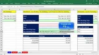 Excel Magic Trick 1265: NETWORKDAYS.INTL Function: Calculate Net Workdays (8 examples)