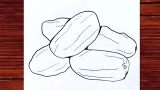 How to Draw Dates fruit Easy step by step || Dates Drawing