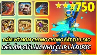 ĐẤM VỠ M&Otilde;M CHONG CH&Oacute;NG XOAY BẤT TỬ VỚI ĐỘI H&Igrave;NH BASIC N&Agrave;Y |  AUTO CHESS MOBILE 750