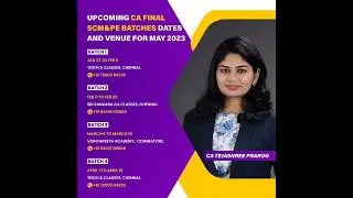 CA Final SCMPE face to face classes in chennai.