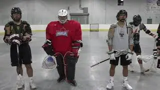 Junior A Lacrosse - K-W head coach Kevin Lorch addresses his team before practice