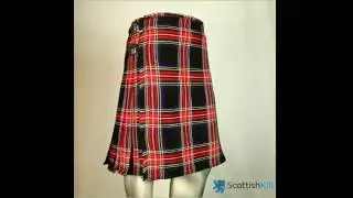 Black Stewart Tartan Kilt | Acrylic Wool Kilts
