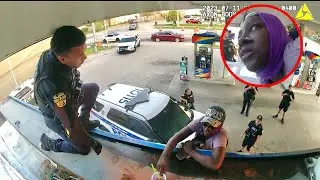 Entitled Woman Refuses To Leave And Climbs Gas Station Roof!