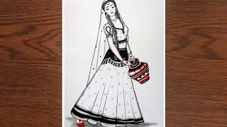 How to draw a traditional Village Girl very Easy || indian Girl drawing || easy drawing