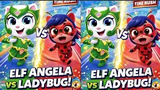 Talking Tom Time Rush Gameplay 2026 | Elf Angela 🟢 vs Ladybug Angela 🔴 Funny Run