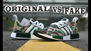 Bape x Adidas NMD R1 Green Camo Original & Fake