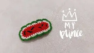 wow!!! Cute Watermelon Hairclip... crochet free tutorial