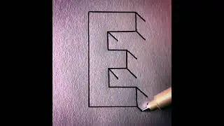 How To write 3D E letter | A.S Art #pencilart #artvideo  #shorts #3d