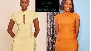 HOW TO CUT AND SEW AN UNDERBUST PRINCESS DART MANDARIN COLLAR DRESS WITH DART SIDE LACING