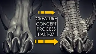 Creature concept Process Part07 (Sculpting Scales in ZBrush)