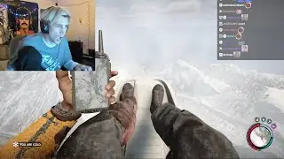 xQc Sleds Down The Tallest Mountain in Sons of The Forest